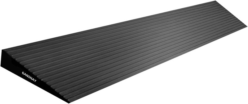 GANSNAY 1.2" Rise Threshold Ramps for Doorways, Driveways, Heavy Duty Solid Rubber 5000lbs Capacity, Non-Slip & Cuttable Handicap Ramp for Wheelchairs, Scooters, Strollers, Curbs- 1.2″Rise (35″×7.9″) - Image 1